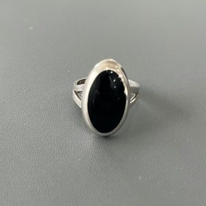 TAXCO Mexico Sterling Silver (925) & Onyx Ring (Size 9)